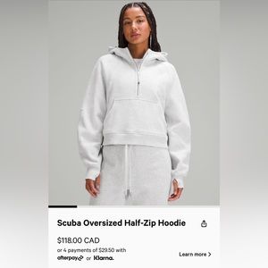 Lululemon Scuba Half Zip, XS/S, Gray